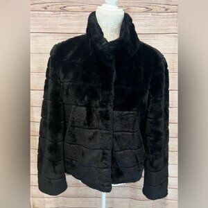 Reversible black faux fur coat size S/M